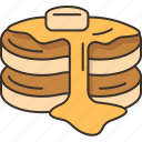 pancake, butter, syrup, breakfast, dessert