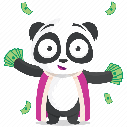 Cash, emoji, emoticon, panda, rich, smiley, sticker icon - Download on Iconfinder