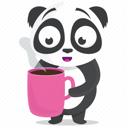 Coffee, drink, emoji, emoticon, panda, smiley, sticker icon - Download on Iconfinder