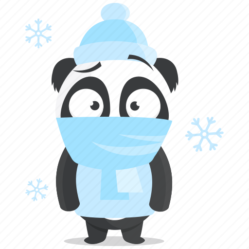 Cold, emoji, emoticon, panda, smiley, sticker icon - Download on Iconfinder