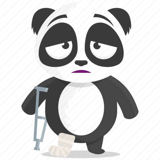 Emoji, emoticon, injured, injury, panda, smiley, sticker icon - Download on Iconfinder