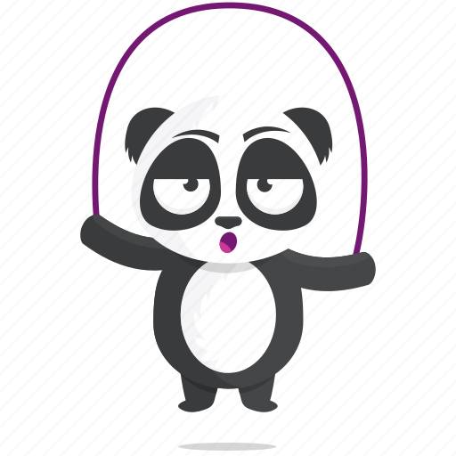 Emoji, emoticon, jumprope, panda, smiley, sticker, workout icon - Download on Iconfinder