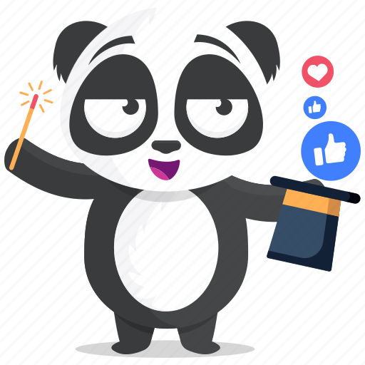 Emoji, emoticon, magic, panda, smiley, social, sticker icon - Download on Iconfinder