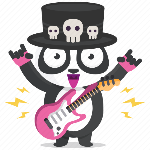 Emoji, emoticon, panda, rocker, smiley, sticker icon - Download on Iconfinder