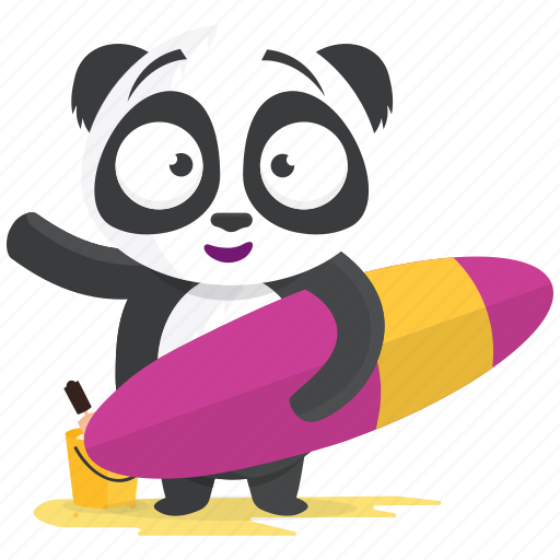 Emoji, emoticon, panda, smiley, sticker, surfer icon - Download on Iconfinder