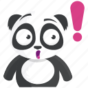 emoji, emoticon, exclaimation, panda, smiley, sticker, surprise