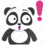 emoji, emoticon, exclaimation, panda, smiley, sticker, surprise 