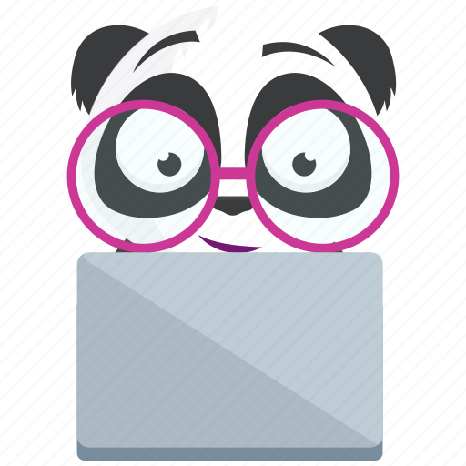 Computer, emoji, emoticon, panda, smiley, sticker, work icon - Download on Iconfinder