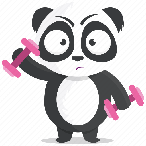 Emoji, emoticon, gym, panda, smiley, sticker, workout icon - Download on Iconfinder