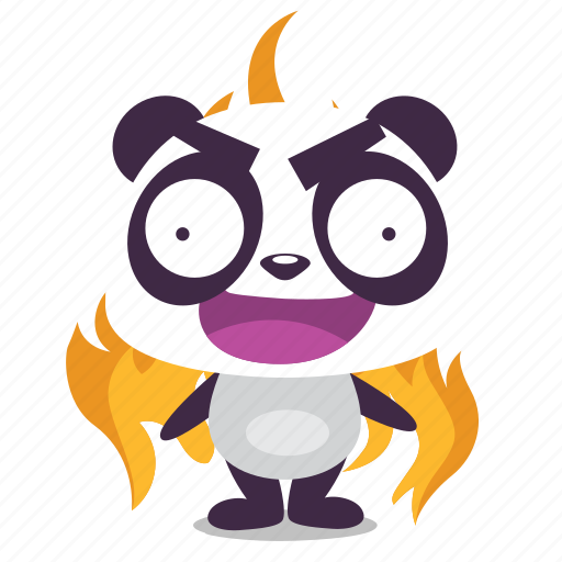Angry, fire, furious, panda icon - Download on Iconfinder