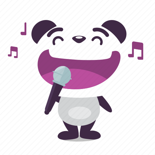 Karaoke, panda, rock, singing icon - Download on Iconfinder