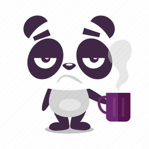 Bored, coffee, morning, panda, sleepy icon - Download on Iconfinder