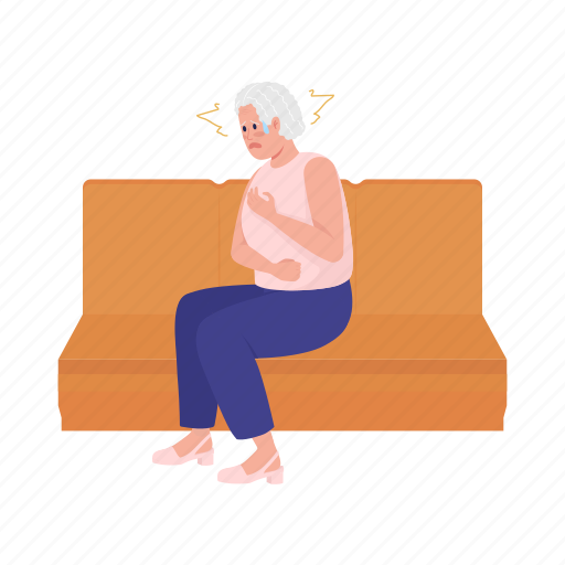 Senior woman, panic episode, feel anxious, mental disorder icon - Download on Iconfinder