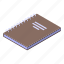 notebook, paper, isometric 