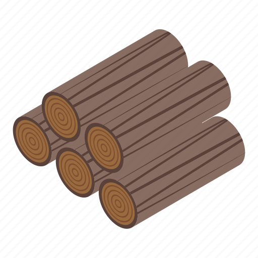 Wooden, logs, isometric icon - Download on Iconfinder