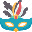 mask, masquerade, face, costume, carnival