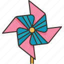 pinwheel, wind, spin, paper, toy