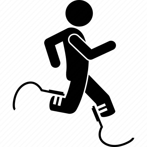 Athlete, disabled, handicapped, prosthetic leg, runner, running, sport icon - Download on Iconfinder