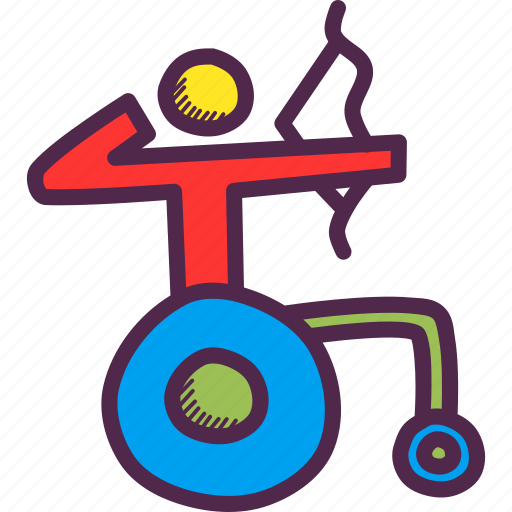 Archery, arrow, disabled, olympics, paralympic, paralympics, wheelchair icon - Download on Iconfinder