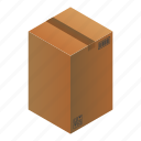 box, cardboard, carton, cartoon, closed, container, isometric