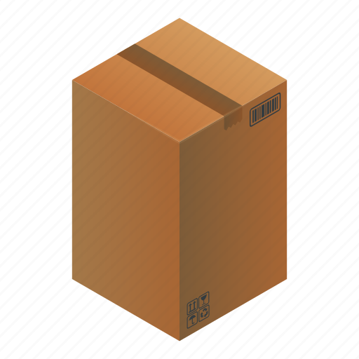 Box, cardboard, carton, cartoon, closed, container, isometric icon - Download on Iconfinder