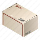 cartoon, delivery, isometric, mail, package, parcel, post