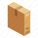 box, deliver, isometric, object, package, parcel