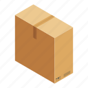 isometric, parcel, box, object, package