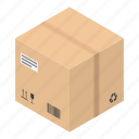 box, cardboard, cargo, cartoon, isometric, package, parcel