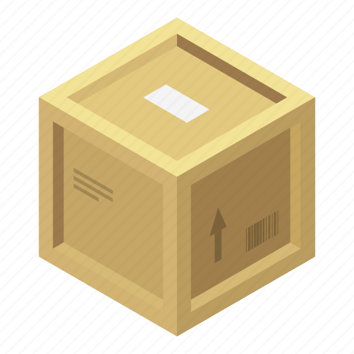 Box, cargo, cartoon, case, isometric, parcel, wood icon - Download on Iconfinder