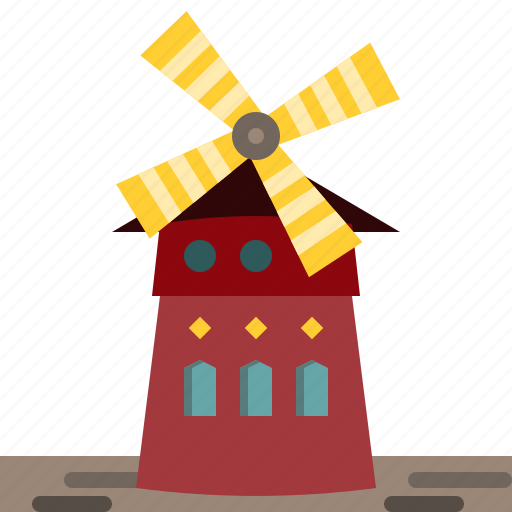 France, landmark, moulin, paris, rouge, show, windmill icon - Download on Iconfinder