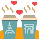cafe, coffee, cup, paris, romantic, sweet