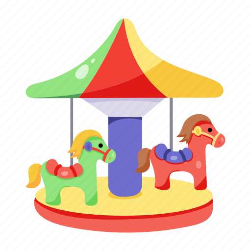 Playground ride, amusement ride, horse carousel, carousel ride, fun ride icon - Download on Iconfinder