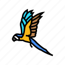 macaw, flying, parrot, bird, blue, animal