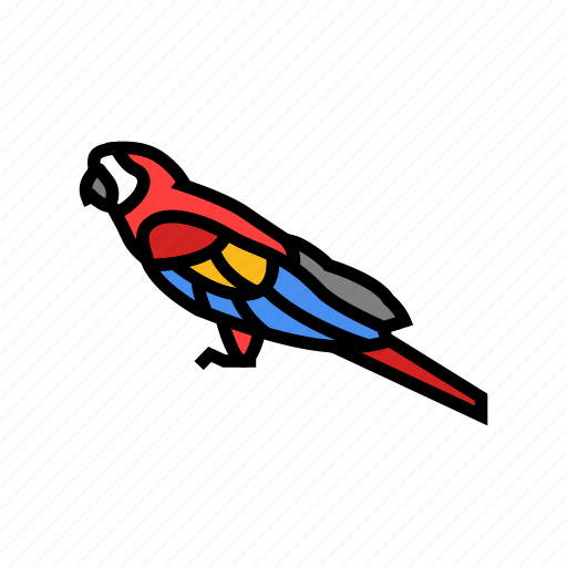 Scarlet, macaw, sitting, parrot, bird, blue icon - Download on Iconfinder