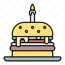 party, birthday, burger, hamburger