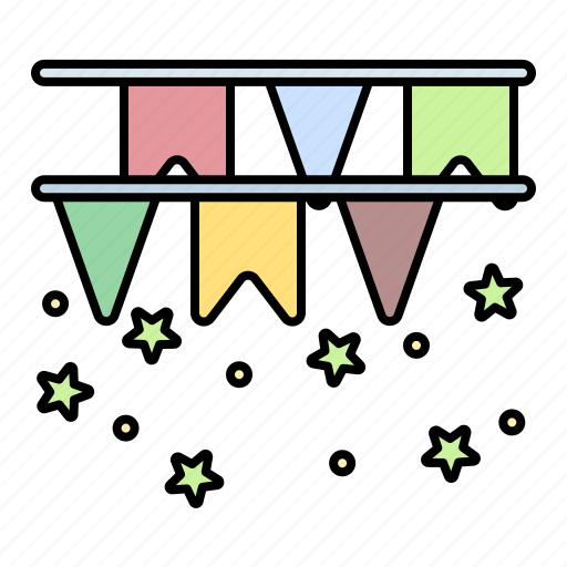 Birthday, party, flags, banner icon - Download on Iconfinder