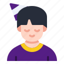 boy, avatar, hat, party, birthday, kid, celebration