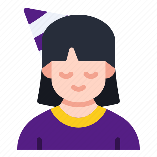 Girl, avatar, hat, party, birthday, kid, celebration icon - Download on Iconfinder