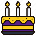 birthday, cake, candles, bakery, dessert, party