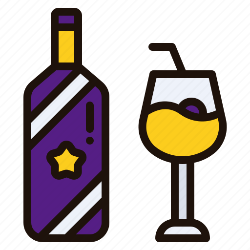 Wine, bottle, alcohol, drink, glass, celebration, beverage icon - Download on Iconfinder