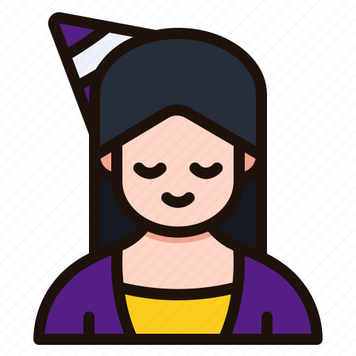 Woman, avatar, hat, party, birthday, female, celebration icon - Download on Iconfinder