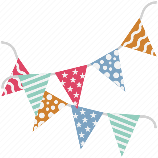 Buntings, garland, party decoration, party flags, pennants, small flags icon - Download on Iconfinder