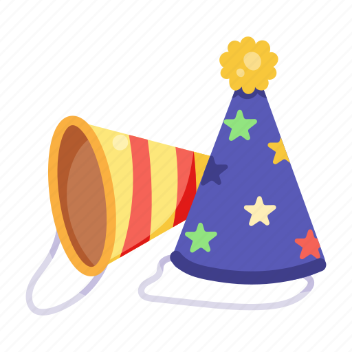 Party caps, party hats, cone hats, party props, birthday hats icon - Download on Iconfinder