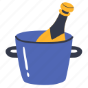 ice, bucket, drink, champagne, beverage, bottle, wine