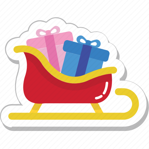 Gift, gift box, sled, sledge, sleigh icon - Download on Iconfinder