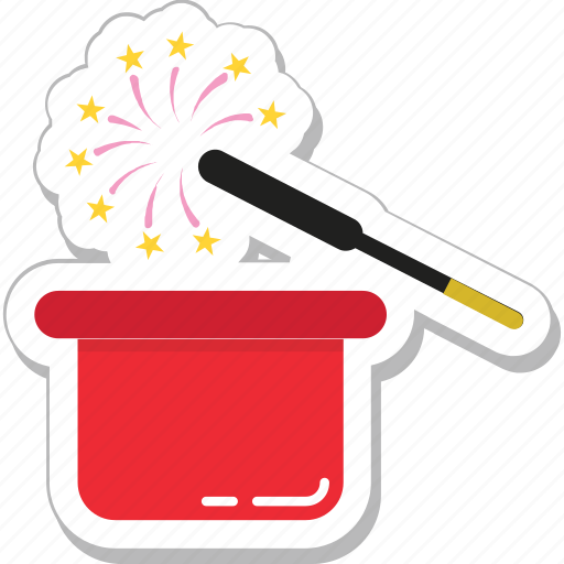 Magic, magician, magician hat, wand, wizard icon - Download on Iconfinder