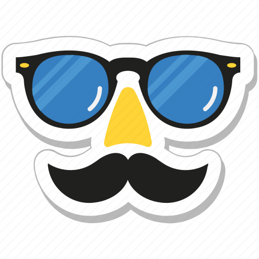 Costume, glasses, hipster, moustache, party props sticker - Download on Iconfinder