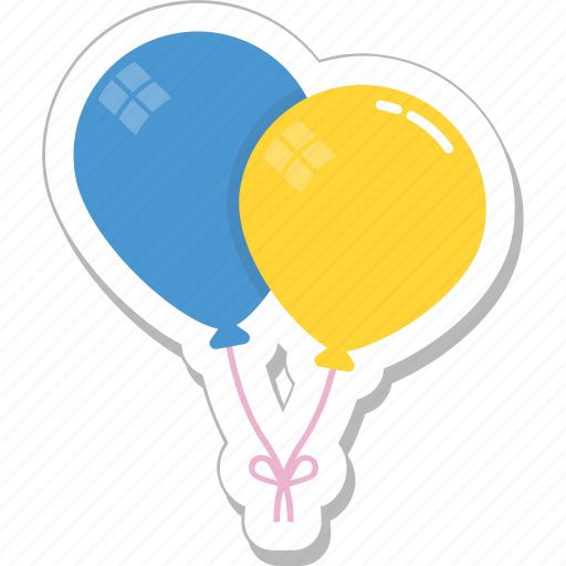 Balloons, celebrations, decorations, fun, party sticker - Download on Iconfinder