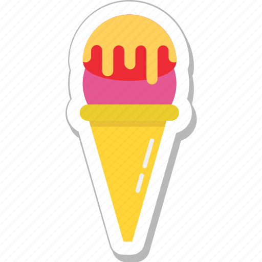 Cone, ice cone, ice cream, snow cone, sweet sticker - Download on Iconfinder